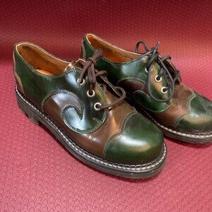 John Fluevog Angels Derby Swirl Leather Oxford Retro Rockabilly Shoes M 5 W 6